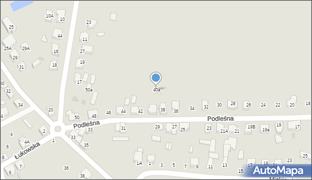Czersk, Podleśna, 40a, mapa Czersk