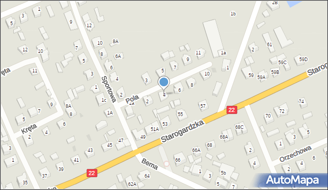 Czersk, Pola Wincentego, 4, mapa Czersk