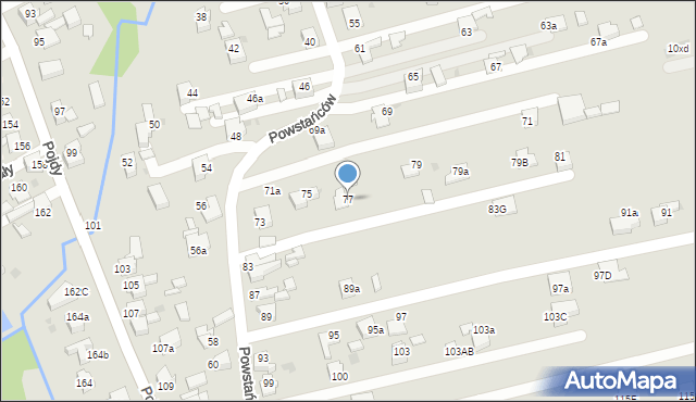 Czerwionka-Leszczyny, Powstańców, 77, mapa Czerwionka-Leszczyny