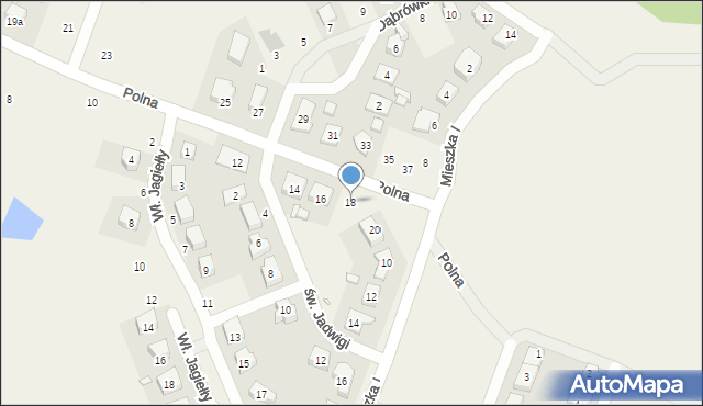 Czerwonak, Polna, 18, mapa Czerwonak