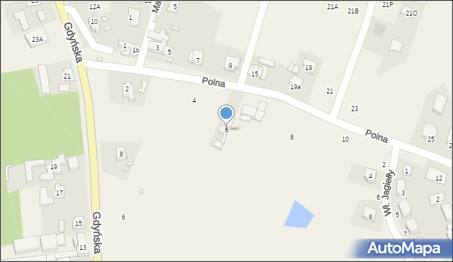 Czerwonak, Polna, 6, mapa Czerwonak