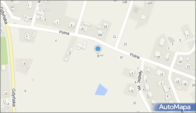 Czerwonak, Polna, 8, mapa Czerwonak