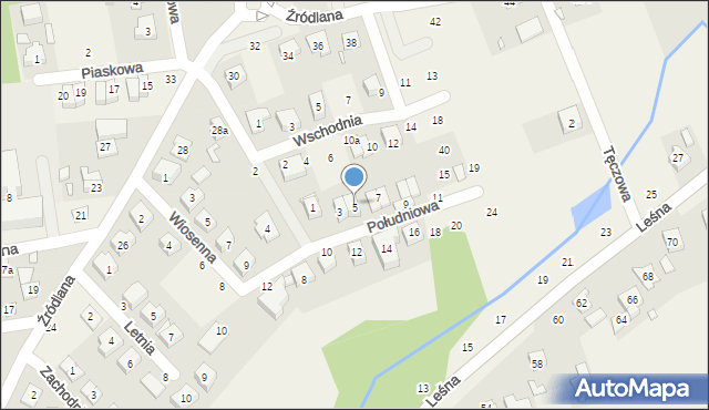 Czerwonak, Południowa, 5, mapa Czerwonak