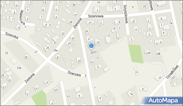 Czerwonak, Poprzeczna, 13, mapa Czerwonak