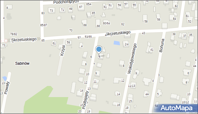 Częstochowa, Podbipięty Longinusa, 5, mapa Częstochowy