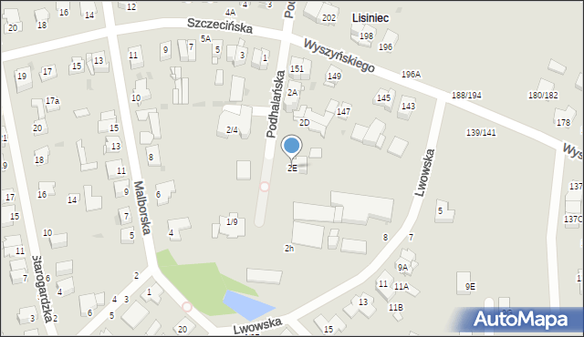 Częstochowa, Podhalańska, 2E, mapa Częstochowy