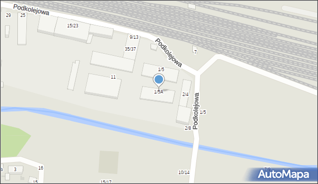 Częstochowa, Podkolejowa, 1/5A, mapa Częstochowy