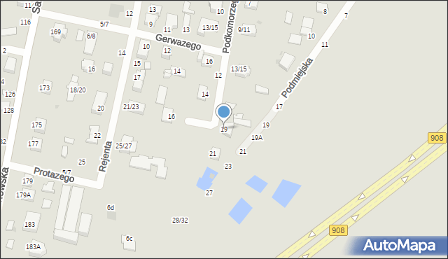 Częstochowa, Podkomorzego, 19, mapa Częstochowy