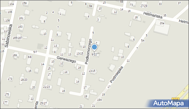 Częstochowa, Podkomorzego, 9/11, mapa Częstochowy