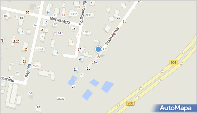 Częstochowa, Podmiejska, 19, mapa Częstochowy