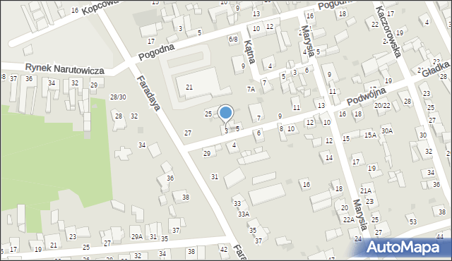 Częstochowa, Podwójna, 3, mapa Częstochowy