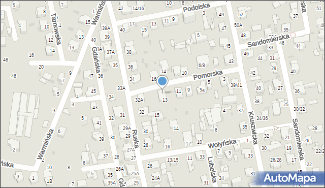 Częstochowa, Pomorska, 13/15, mapa Częstochowy