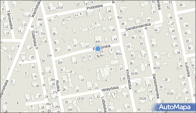 Częstochowa, Pomorska, 5a, mapa Częstochowy