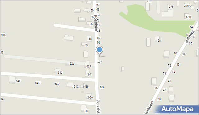 Częstochowa, Poselska, 105, mapa Częstochowy