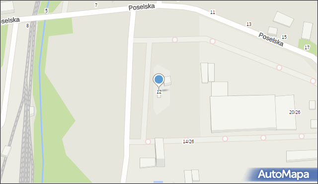 Częstochowa, Poselska, 12, mapa Częstochowy
