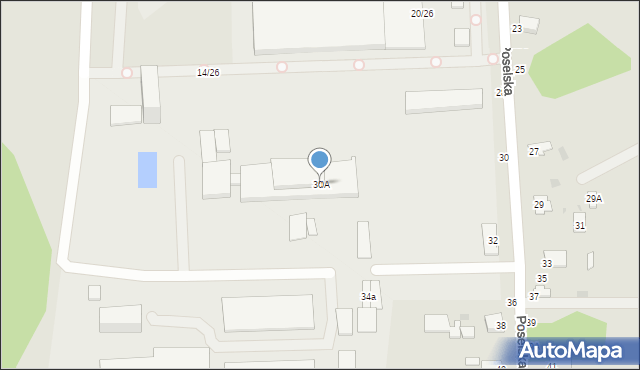 Częstochowa, Poselska, 30A, mapa Częstochowy