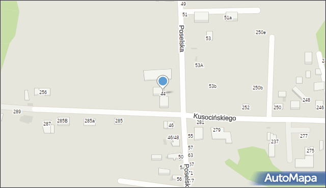 Częstochowa, Poselska, 44, mapa Częstochowy