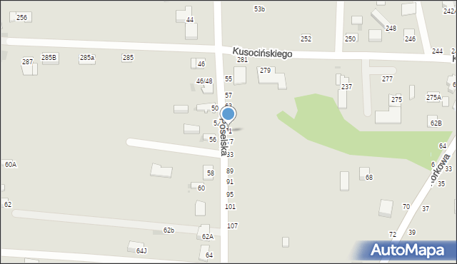 Częstochowa, Poselska, 71, mapa Częstochowy