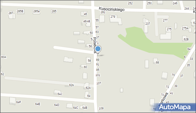 Częstochowa, Poselska, 87, mapa Częstochowy