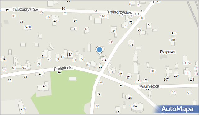 Częstochowa, Połaniecka, 91A, mapa Częstochowy