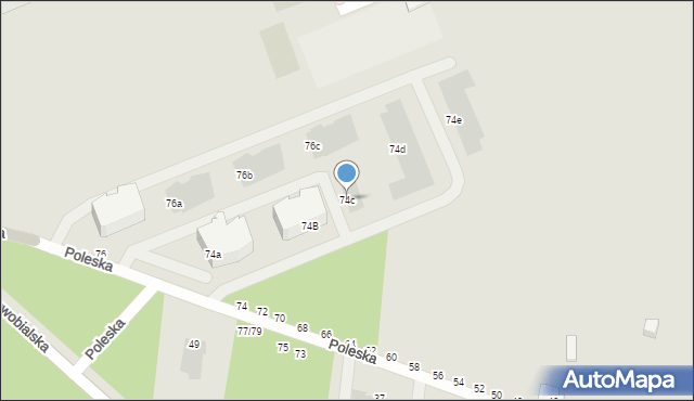 Częstochowa, Poleska, 74c, mapa Częstochowy