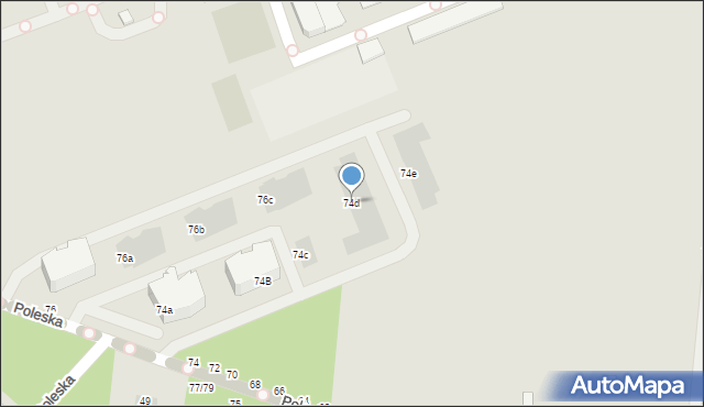 Częstochowa, Poleska, 74d, mapa Częstochowy