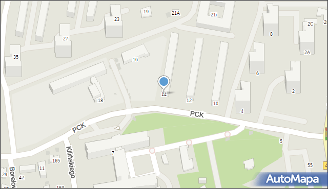 Częstochowa, Polskiego Czerwonego Krzyża, 14, mapa Częstochowy