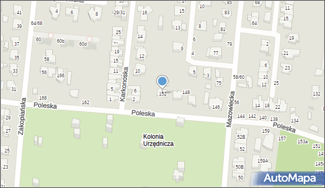 Częstochowa, Poleska, 152, mapa Częstochowy