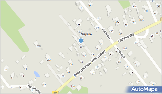 Częstochowa, Powstańców Warszawy, 10, mapa Częstochowy