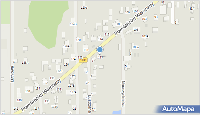 Częstochowa, Powstańców Warszawy, 113, mapa Częstochowy