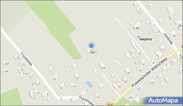 Częstochowa, Powstańców Warszawy, 20B, mapa Częstochowy