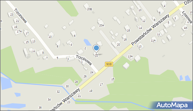 Częstochowa, Powstańców Warszawy, 22, mapa Częstochowy