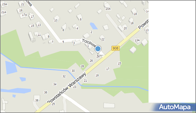 Częstochowa, Powstańców Warszawy, 24, mapa Częstochowy