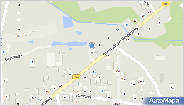 Częstochowa, Powstańców Warszawy, 38, mapa Częstochowy