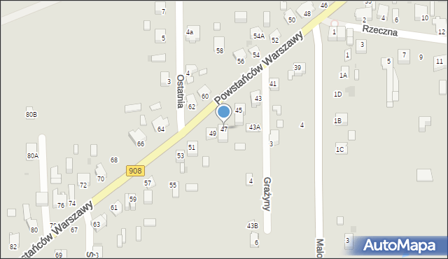 Częstochowa, Powstańców Warszawy, 47, mapa Częstochowy