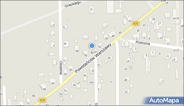 Częstochowa, Powstańców Warszawy, 54, mapa Częstochowy