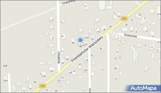 Częstochowa, Powstańców Warszawy, 56, mapa Częstochowy