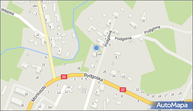 Człopa, Podgórna, 2, mapa Człopa