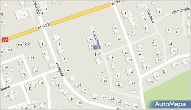 Człuchów, Potockiego Ignacego, 8, mapa Człuchów