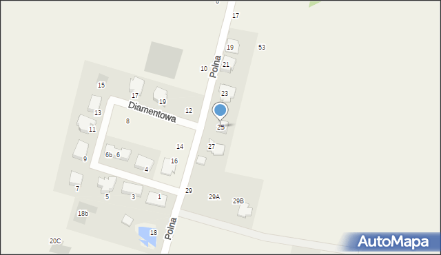 Czosnów, Polna, 25, mapa Czosnów