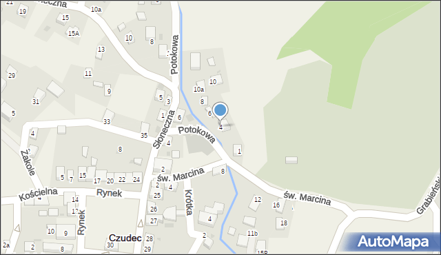 Czudec, Potokowa, 4, mapa Czudec