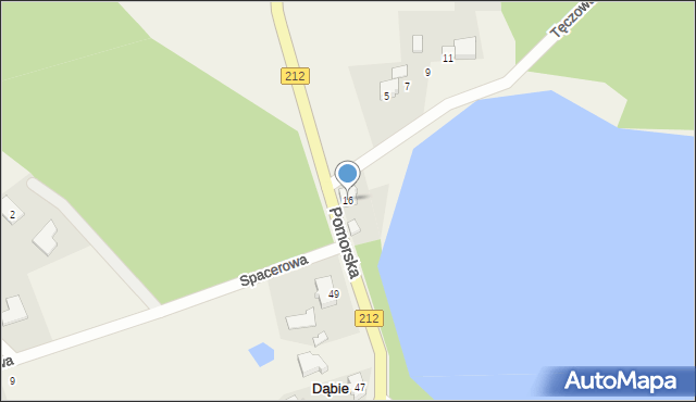 Dąbie, Pomorska, 16, mapa Dąbie