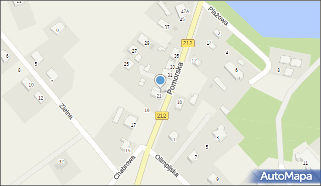 Dąbie, Pomorska, 23, mapa Dąbie