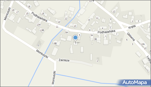 Dąbrowa, Podhalańska, 7, mapa Dąbrowa