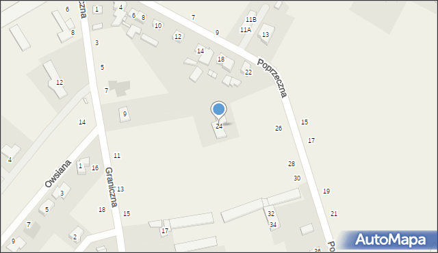 Dąbrowa, Poprzeczna, 24, mapa Dąbrowa