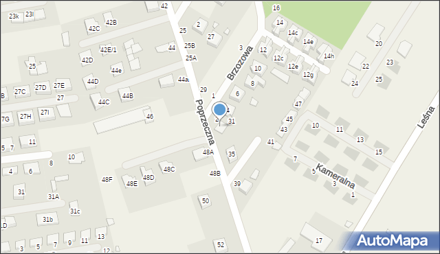 Dąbrowa, Poprzeczna, 33, mapa Dąbrowa