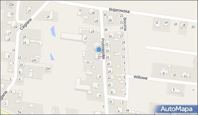 Dąbrowa, Podmiejska, 13, mapa Dąbrowa