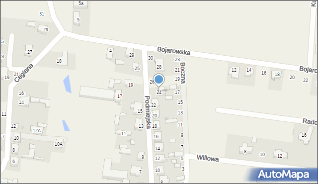 Dąbrowa, Podmiejska, 24, mapa Dąbrowa