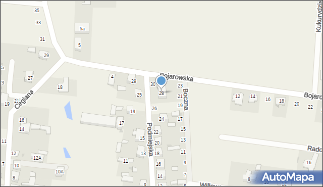 Dąbrowa, Podmiejska, 28, mapa Dąbrowa