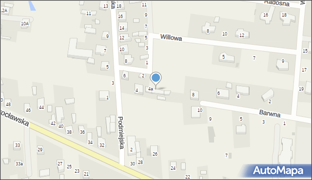 Dąbrowa, Podmiejska, 4b, mapa Dąbrowa